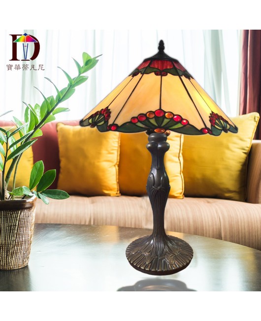 Lighting manufacturer direct sales Tiffany European style desk lamp, one piece dropshipping, bedroom bedside lamp, luxury hotel promotion