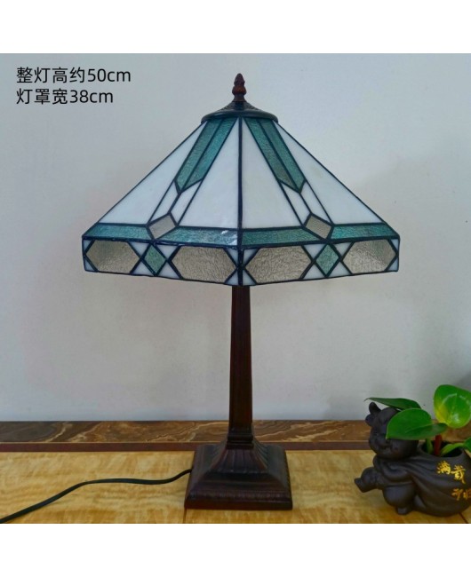 European retro desk lamp, bedroom bedside, living room, study, American countryside, creative glass art decoration, night light fixture