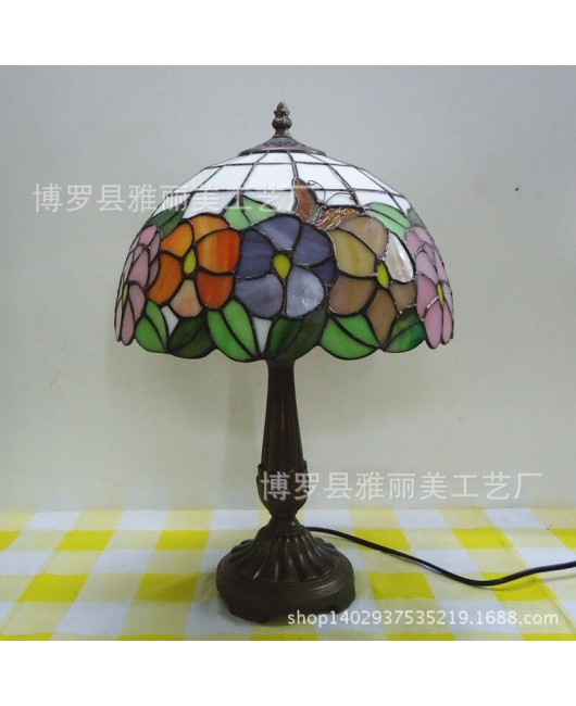 Colorful glass Tiffany lighting for living room, bedroom, dining room, bedside table lamp, table lamp, sunflower garden lamp factory