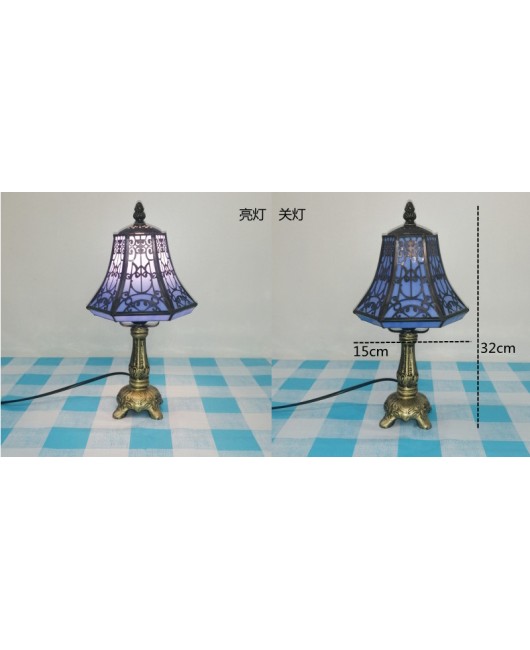 European and American style vintage colored glass bedroom bedside lamp, American countryside bar lamp, coffee shop lighting