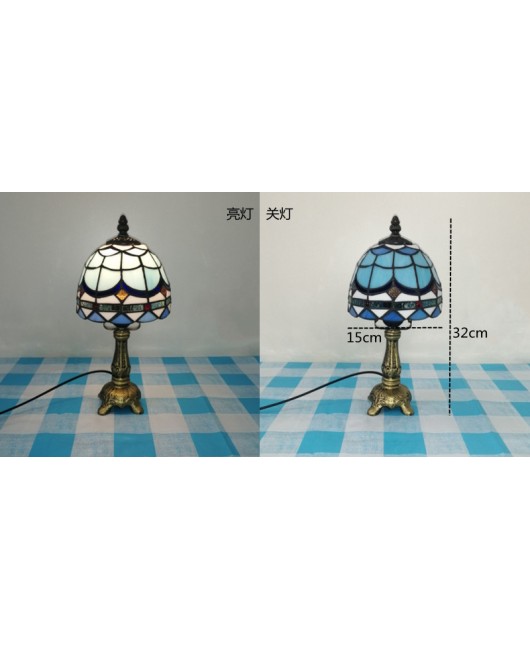 European and American style vintage colored glass bedroom bedside lamp, American countryside bar lamp, coffee shop lighting