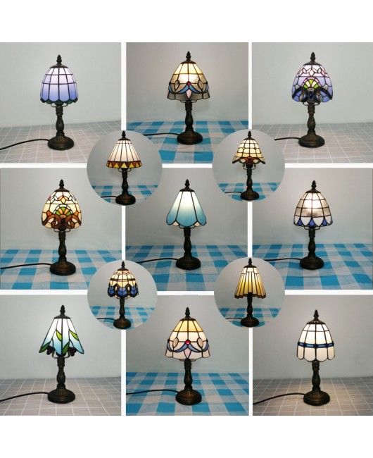Mini small desk lamp desktop decoration Southeast Asian desk lamp European Tiffany living room study room wedding gift desk lamp bedroom