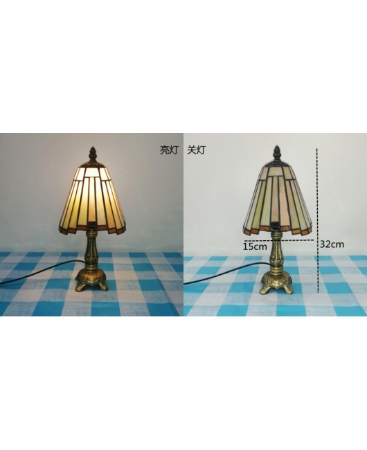 European and American style vintage colored glass bedroom bedside lamp, American countryside bar lamp, coffee shop lighting