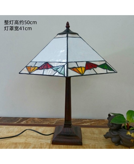 European retro desk lamp, bedroom bedside, living room, study, American countryside, creative glass art decoration, night light fixture