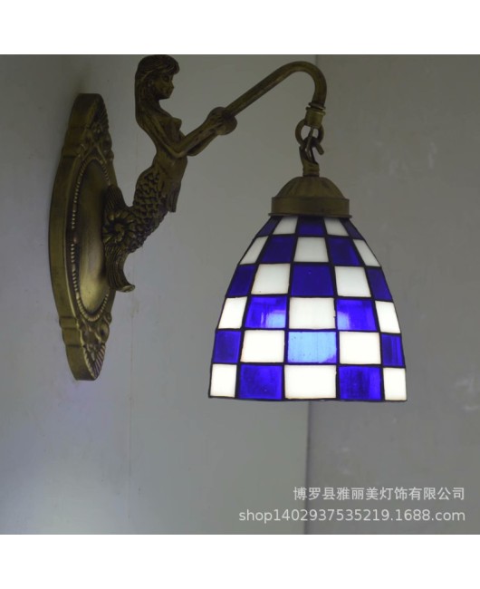 Baohua Tiffany Lighting European style countryside bedroom bathroom children's room hotel room bedside mirror headlight wholesale