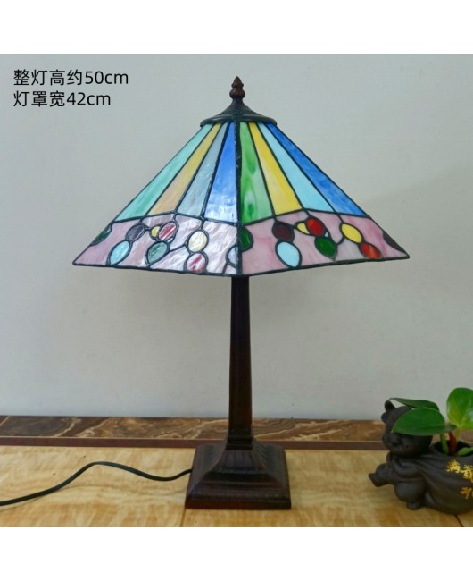 European retro desk lamp, bedroom bedside, living room, study, American countryside, creative glass art decoration, night light fixture