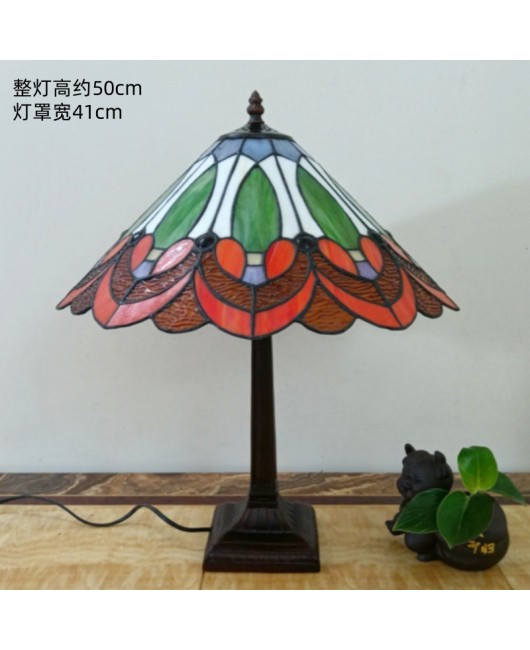 European retro desk lamp, bedroom bedside, living room, study, American countryside, creative glass art decoration, night light fixture