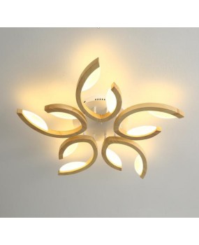 Nordic Wood LED Ceiling Light Creative Personality Bedroom Book Room Simple Modern Solid Wood Living Room Wood Ceiling Light