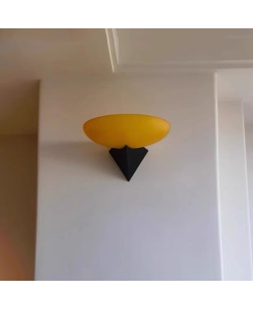 French vintage living room background wall lamp Bauhaus American retro lamp creative bedroom bedside glass wall lamp