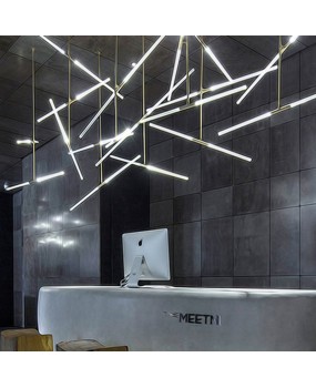Postmodern Creativity Nordic Personalized Art Decoration Multi Head Hotel Front Desk Office Bar Branch Golden Pendant Light