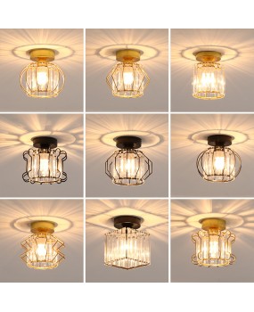Nordic minimalist creative personality crystal light luxury corridor entrance hall balcony pumpkin small ceiling light