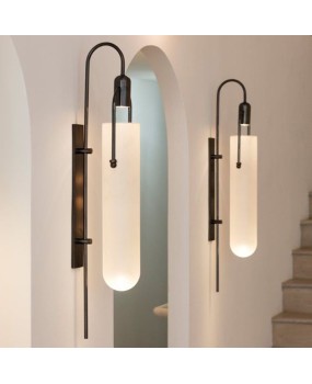Minimalist postmodern creative glass wall lamp, bedroom headboard decoration designer, living room corridor corridor, Nordic wall lamp