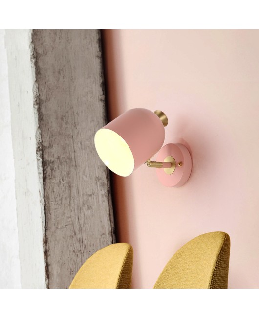 Macaron Single Head Bedroom Art Bedhead Nordic Wall Light Bedroom Dining Room Multi Color LED Wall Light Mirror Front Light