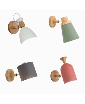 LED bedroom bedside wall lamp, Nordic minimalist macaron background wall lamp, creative aisle showcase color wall lamp