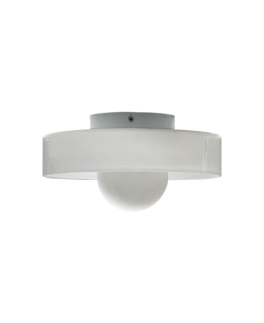 Modern minimalist medieval creative glass wall lamp balcony bedroom study bedside LED milk white ball suction wall dual-use lamp