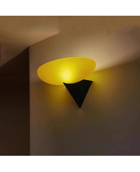 French vintage living room background wall lamp Bauhaus American retro lamp creative bedroom bedside glass wall lamp