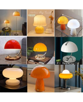 Danish vintage LED desk lamp, postmodern Bauhaus study decoration glass, orange bedroom headboard glass desk lamp