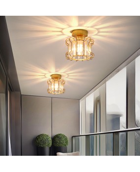 Nordic minimalist creative personality crystal light luxury corridor entrance hall balcony pumpkin small ceiling light