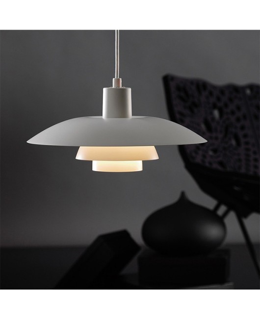 Danish designer UFO restaurant pendant light Nordic minimalist bedroom headboard study bar white layered pendant light