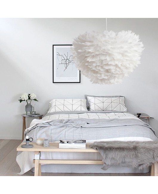 New Wholesale Nordic Simple White Feather Pendant, Modern, Warm, Personalized, Creative, Romantic, Wedding Bedroom Light
