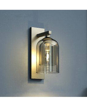 Nordic double-layer glass wall lamp set villa living room TV background wall corridor staircase balcony bedside creative wall lamp