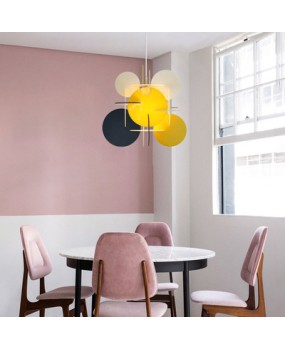Modern minimalist macaron colored acrylic puzzle pendant light, study light, balcony, homestay bedroom, bedside creative light