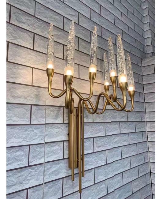 Light luxury golden restaurant pendant light, post-modern acrylic dining room, personalized long strip villa, hotel front desk, bar counter pendant light