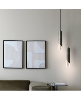 Postmodern single bedroom bedside pendant light, minimalist restaurant art, light luxury, Nordic bar counter, golden LED small pendant light