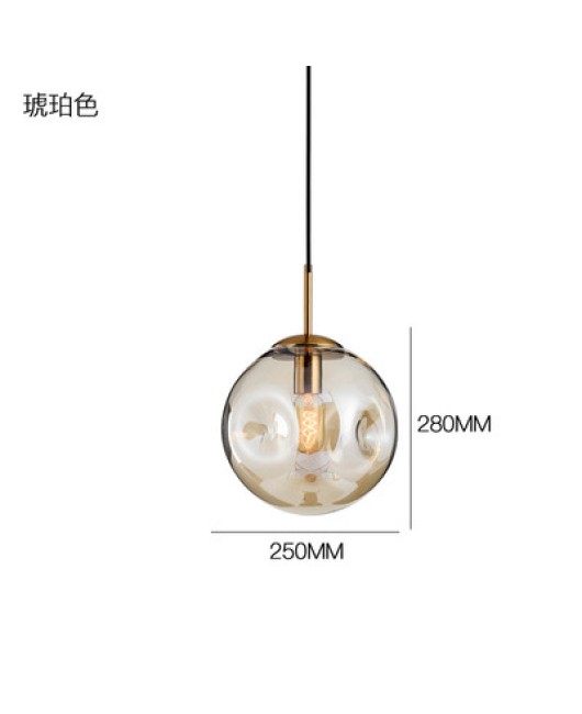Nordic bar pendant light, simple modern bedroom bedside lamp, creative personality living room lamp, glass concave convex hanging lamp