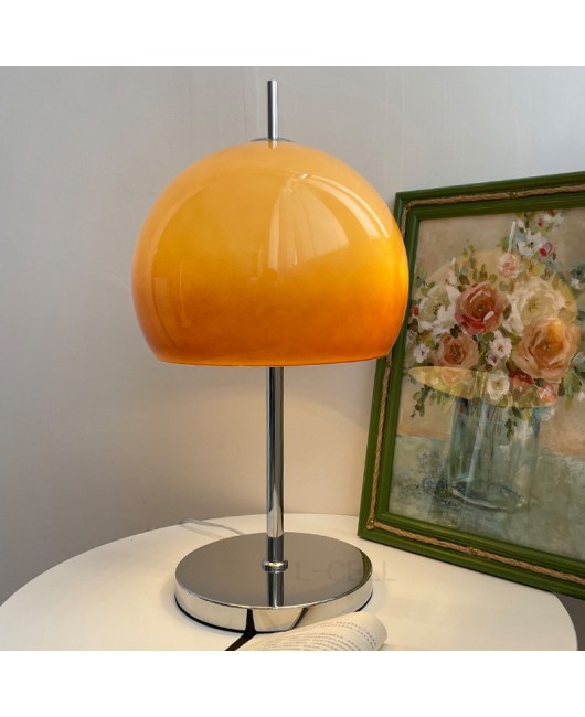 Danish vintage LED desk lamp, postmodern Bauhaus study decoration glass, orange bedroom headboard glass desk lamp