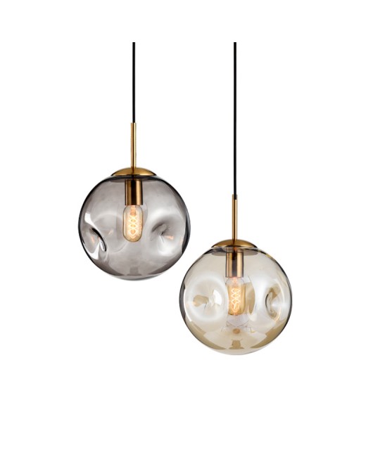 Nordic bar pendant light, simple modern bedroom bedside lamp, creative personality living room lamp, glass concave convex hanging lamp