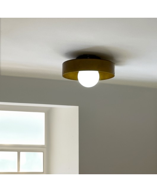 Modern minimalist medieval creative glass wall lamp balcony bedroom study bedside LED milk white ball suction wall dual-use lamp