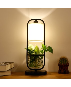 Creative plant desk lamp, American plant potted plant, bar counter, study room, bedroom bedside lamp, dining room, personalized green rose desk lamp
