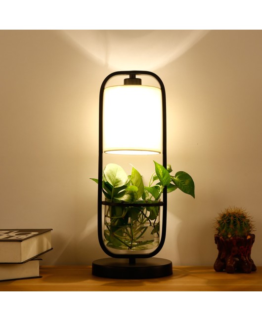 Creative plant desk lamp, American plant potted plant, bar counter, study room, bedroom bedside lamp, dining room, personalized green rose desk lamp