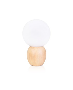 Manufacturer direct sales creative Nordic solid wood milk white glass ball table lamp, bedroom bedside lamp, study children's desk lamp