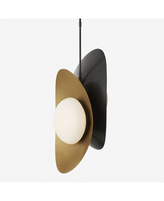 Creative metal design, postmodern pendant light, minimalist bedroom, bedside, living room, personalized dining room, small gold ingot pendant light