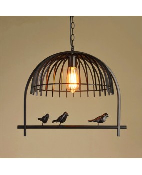 Creative birdcage restaurant, wrought iron, personalized and simple coffee shop, bar counter, study room, American retro bird, balcony, chandelier