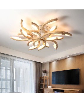 Nordic Wood LED Ceiling Light Creative Personality Bedroom Book Room Simple Modern Solid Wood Living Room Wood Ceiling Light