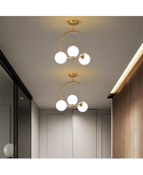 Nordic style balcony hallway minimalist restaurant light bar LED bedroom milk white magic bean LED pendant light