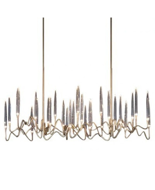 Light luxury golden restaurant pendant light, post-modern acrylic dining room, personalized long strip villa, hotel front desk, bar counter pendant light