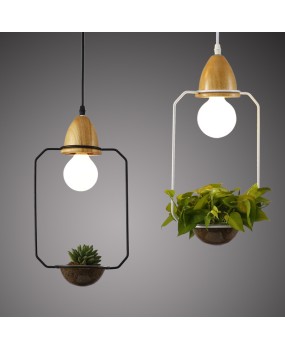 Modern minimalist American countryside restaurant pendant light, coffee shop, clothing store, wrought iron plant, floral decoration pendant light