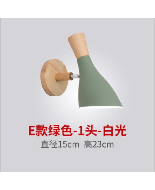 LED bedroom bedside wall lamp, Nordic minimalist macaron background wall lamp, creative aisle showcase color wall lamp