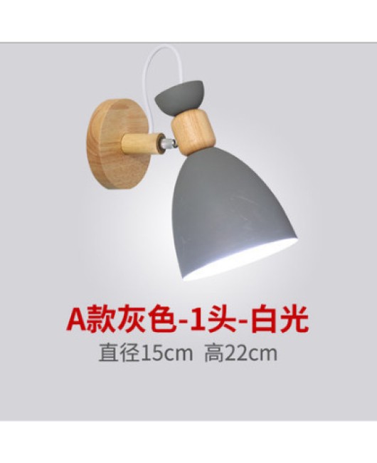 LED bedroom bedside wall lamp, Nordic minimalist macaron background wall lamp, creative aisle showcase color wall lamp