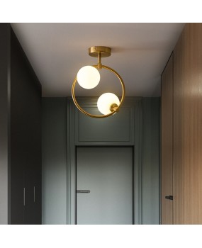 Nordic style balcony hallway minimalist restaurant light bar LED bedroom milk white magic bean LED pendant light