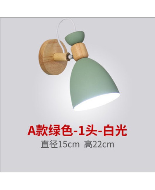 LED bedroom bedside wall lamp, Nordic minimalist macaron background wall lamp, creative aisle showcase color wall lamp
