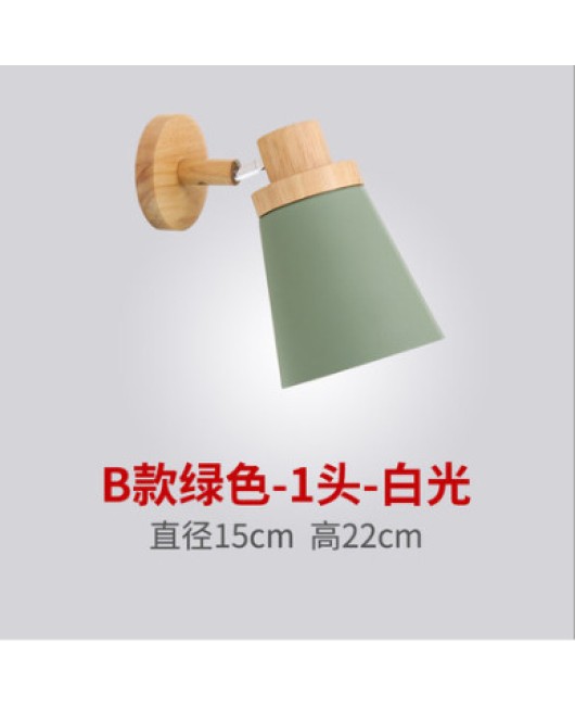 LED bedroom bedside wall lamp, Nordic minimalist macaron background wall lamp, creative aisle showcase color wall lamp