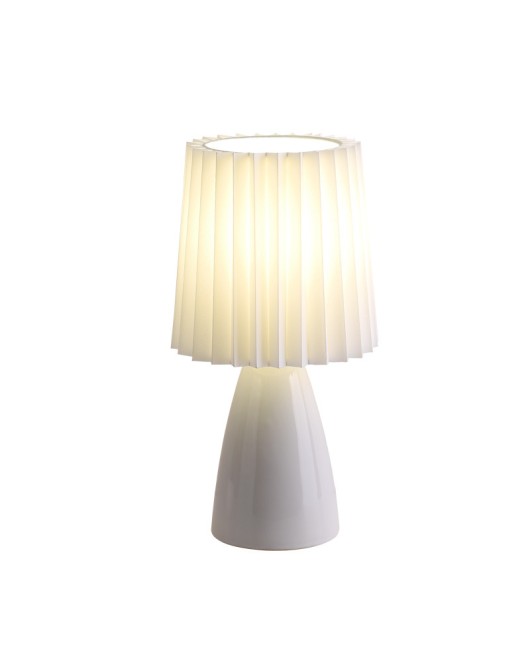 Milk shake table lamp, pleated retro bedroom bedside lamp, small night light, Nordic ins girl atmosphere light, bedside table decoration