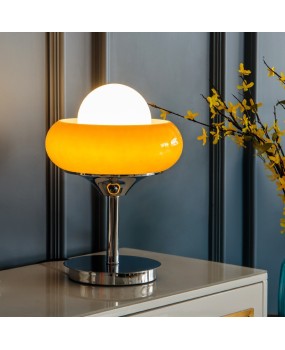 Danish vintage LED desk lamp, postmodern Bauhaus study decoration glass, orange bedroom headboard glass desk lamp
