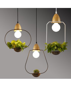 Modern minimalist American countryside restaurant pendant light, coffee shop, clothing store, wrought iron plant, floral decoration pendant light