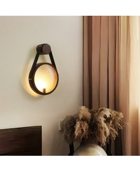 Medieval minimalist belt wall lamp, atmospheric patterned glass bedroom bedside lamp, retro entrance hallway decorative lamp